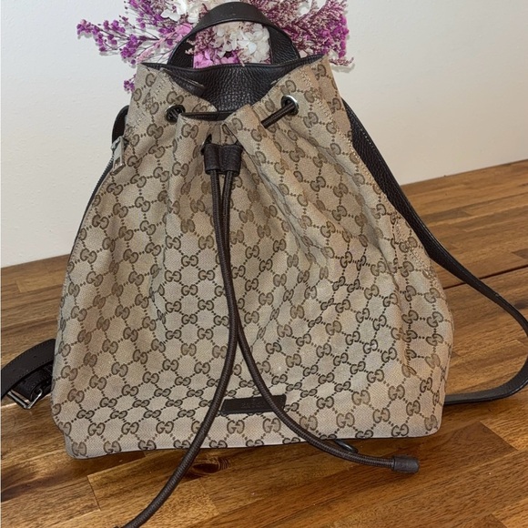 Gucci monogram drawstring backpack - Picture 4 of 8